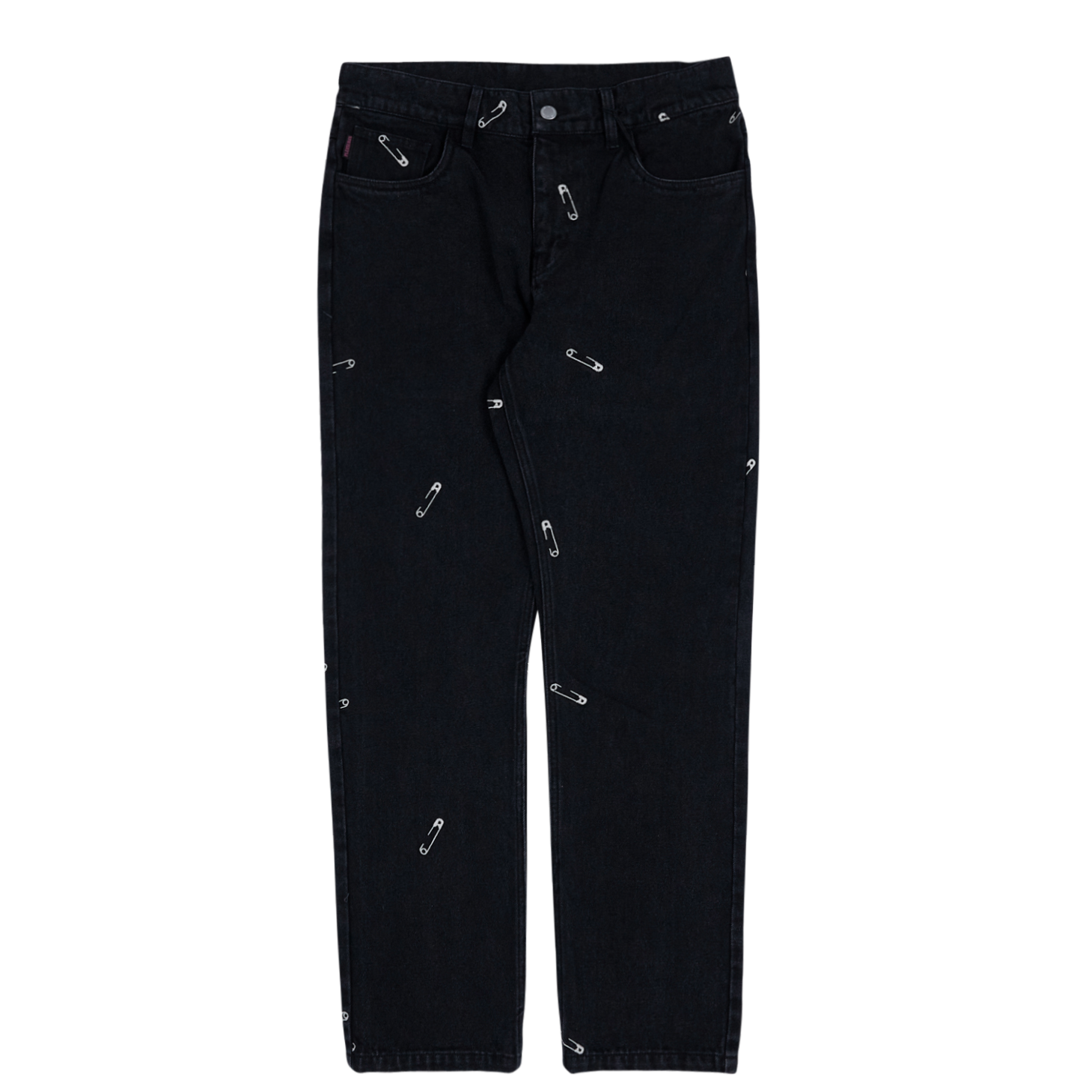 Safety Pin Embroidered Denim