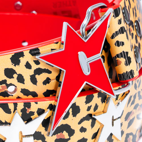 Riveted Leather Belt-Cheetah