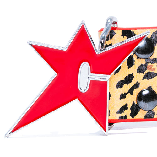 Riveted Leather Belt-Cheetah