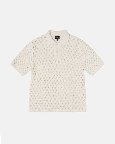 Big Mesh Polo Sweater