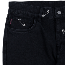 Load image into Gallery viewer, Safety Pin Embroidered Denim