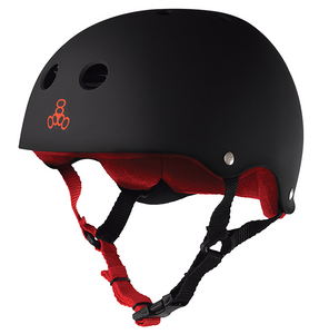 Triple 8 Black Red Rubber Helmet LG