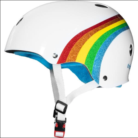 Triple 8 Certified Sweatsaver White Rainbow Helmet LG / XL