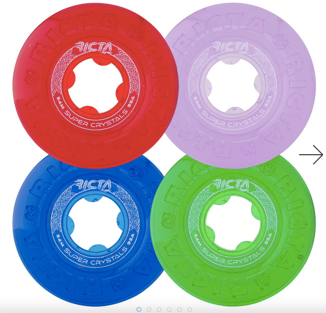 Super Crystals Trans Purple Green Blue Red 95a Wheel Set 54