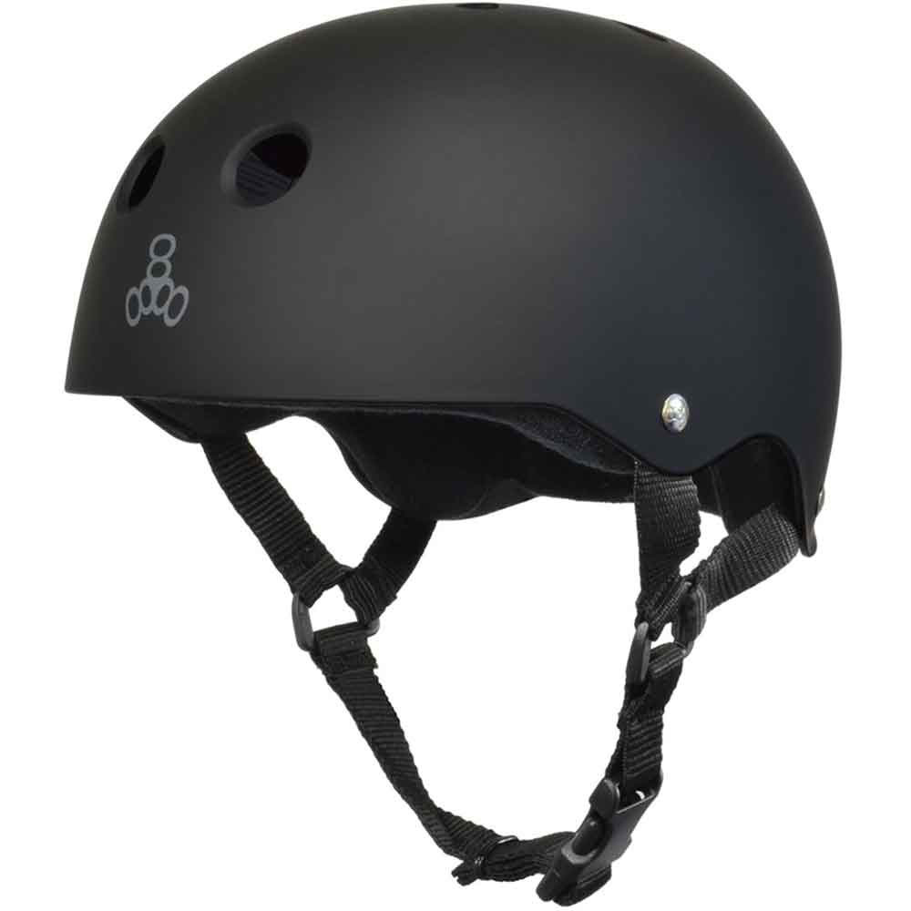 Triple 8 Black Rubber Helmet LG